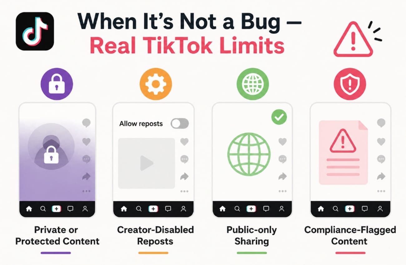 Real TikTok limits that can affect reposting