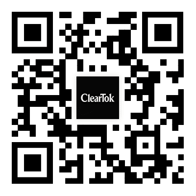 QR code for the ClearTok mobile app download page
